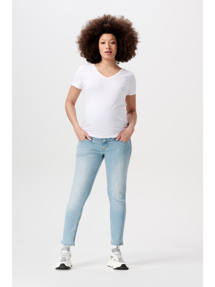 Noppies Slim Umstandsjeans Mila 7/8 in Light Blue Denim günstig kaufen