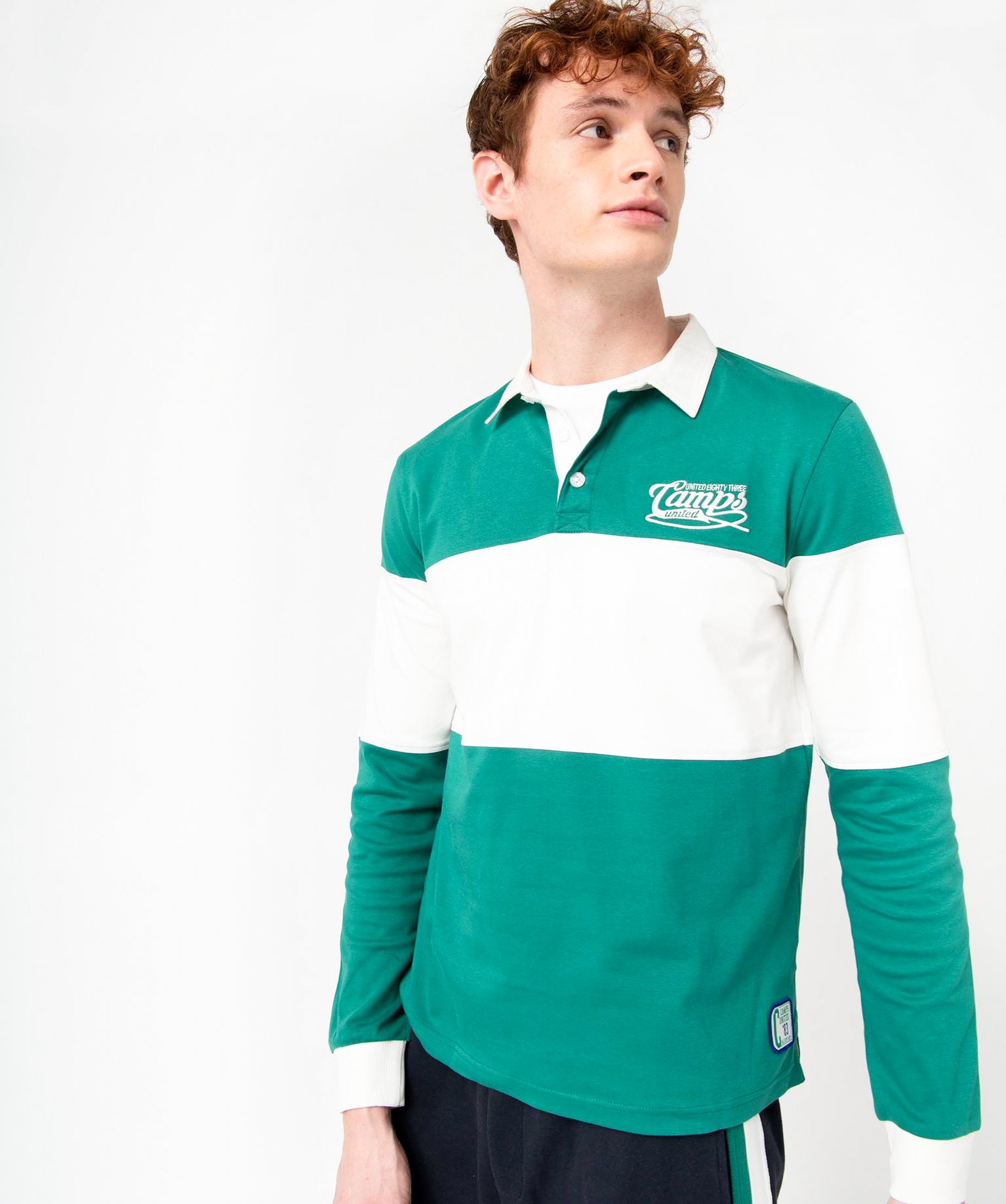 Polo homme à manches longues bicolore - Camps United raye | GEMO