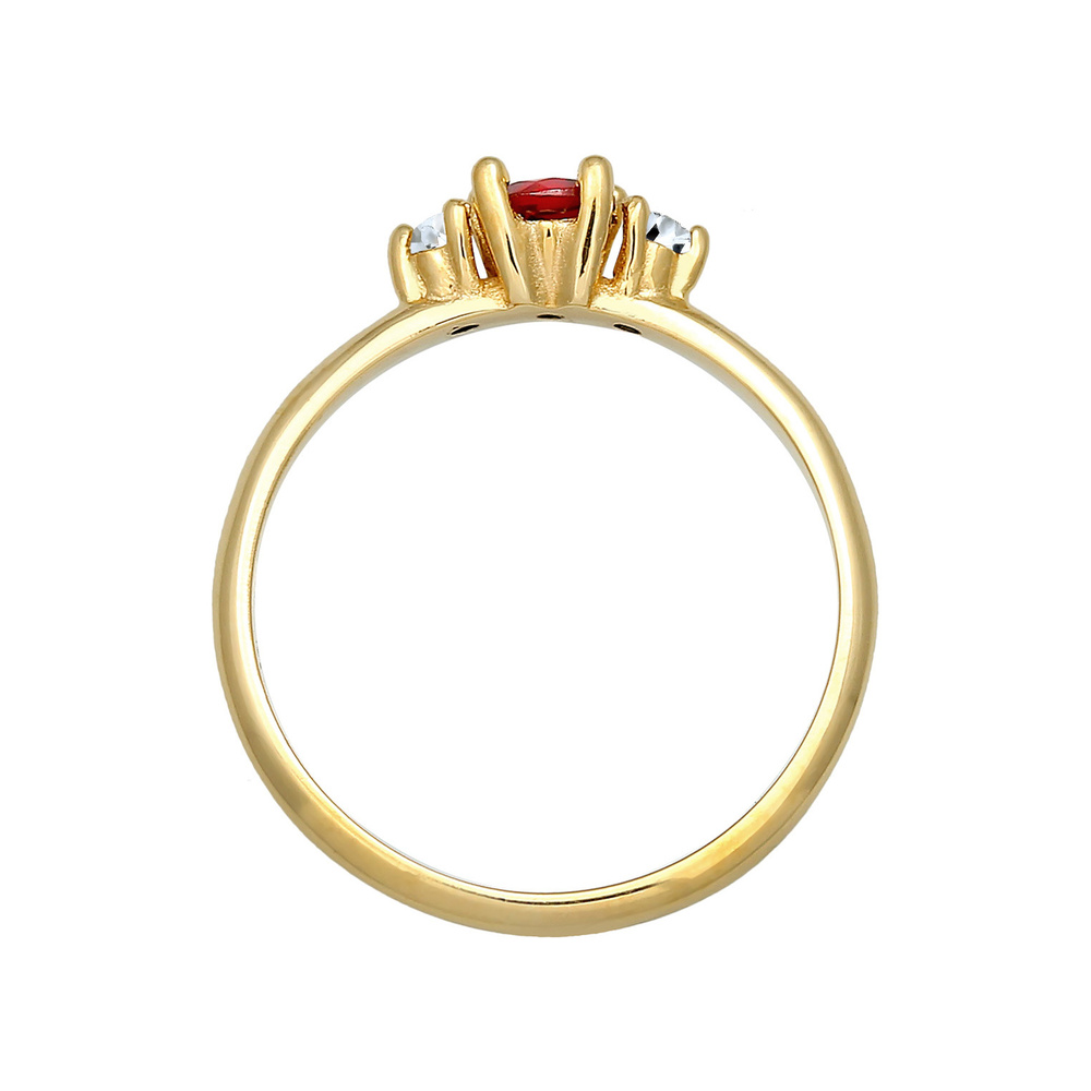 Elli PREMIUM Elli PREMIUM Bague Classique pour dames avec pierre précieuse grenat et topaze en Bague