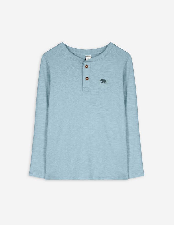 Langarmshirt - Henley-Ausschnitt