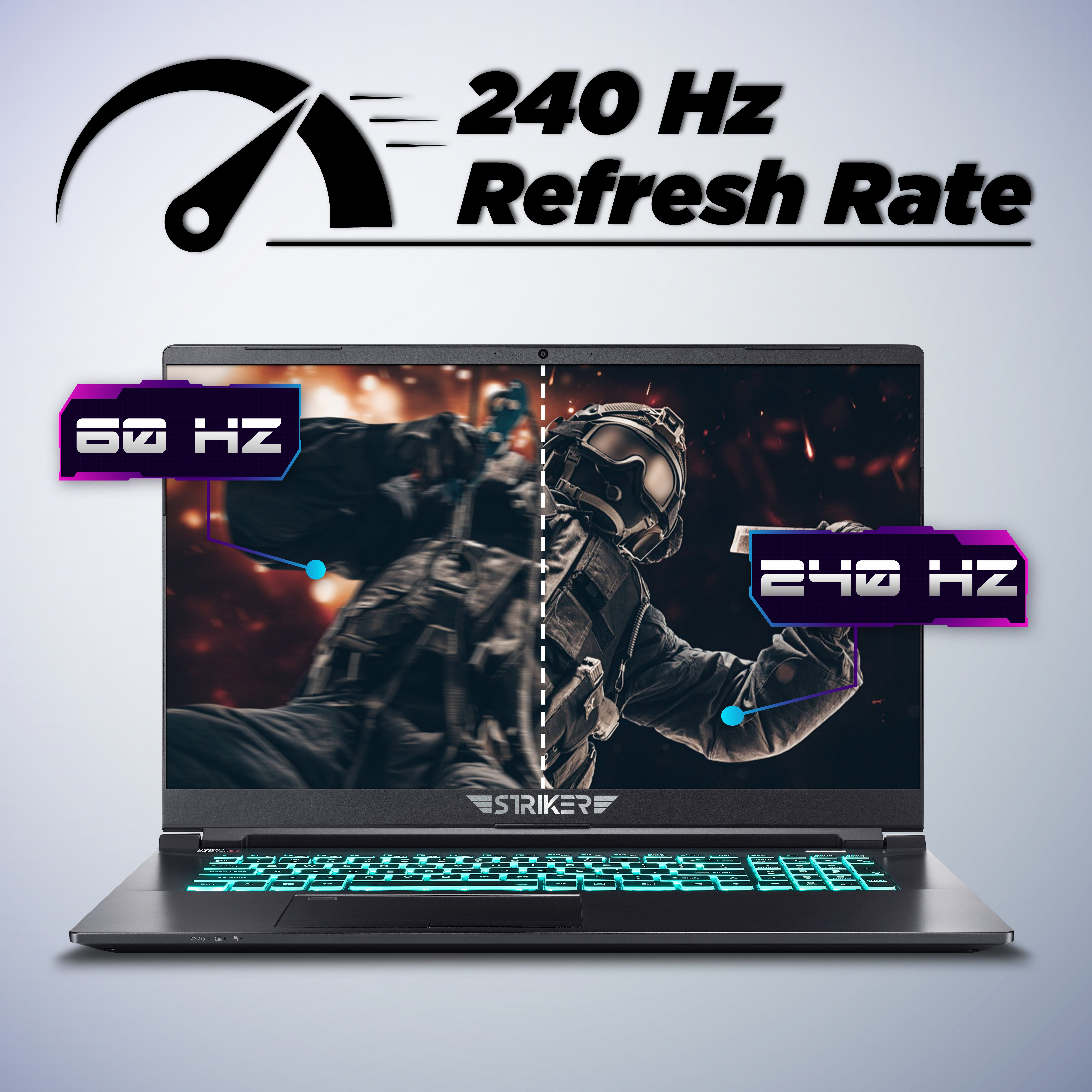 Hyrican Striker 1667 Gaming-Notebook (39,62 cm/15,6 Zoll, Intel Core i7 11800H, GeForce RTX 3080, 1000 GB SSD, Intel Core i7-11800H, 32 GB RAM, 240 Hz, ohne Betriebssystem)