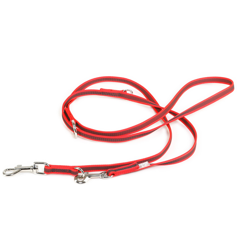 JULIUS-K9 Hundeleinen JULIUS-K9 Führleine verstärkt 14mm rot/ grau