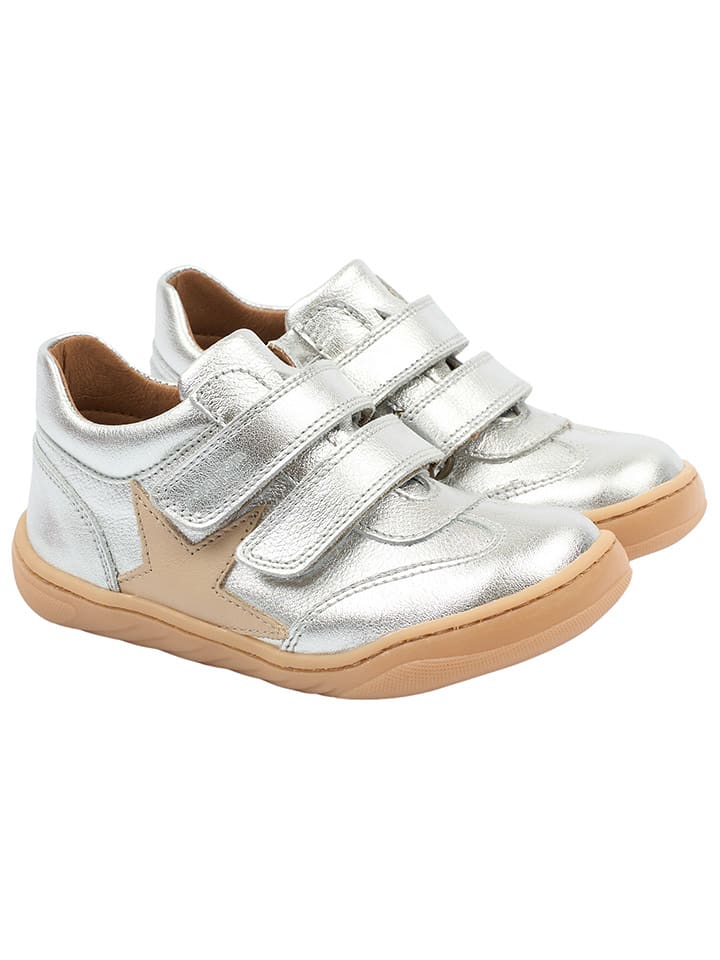 POM POM Leder-Barfußschuhe in Silber günstig kaufen