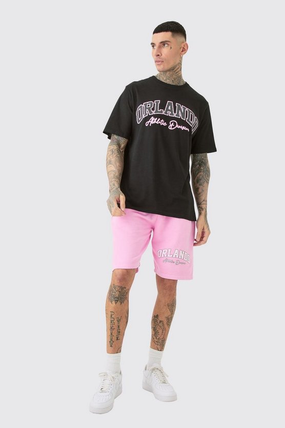Tall T-Shirt & Shorts mit Orlando College-Print