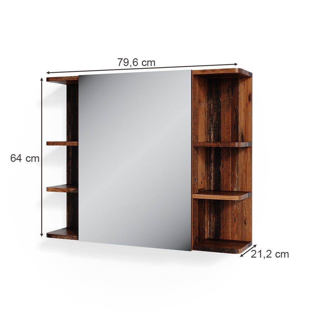 Vicco Spiegelschrank Badspiegel Badschrank FYNN Old Style