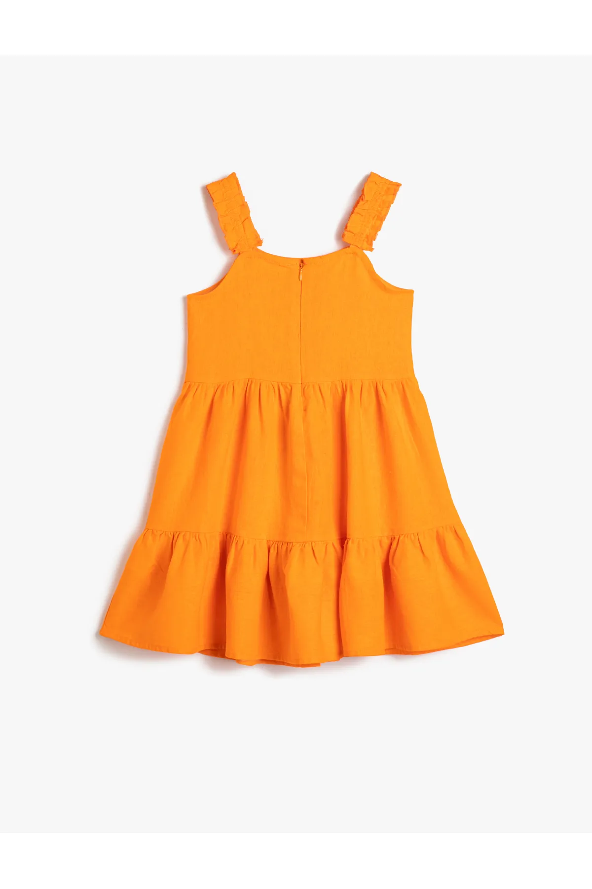 Koton  Schlichtes orangefarbenes langes Mädchenkleid 3skg80075aw