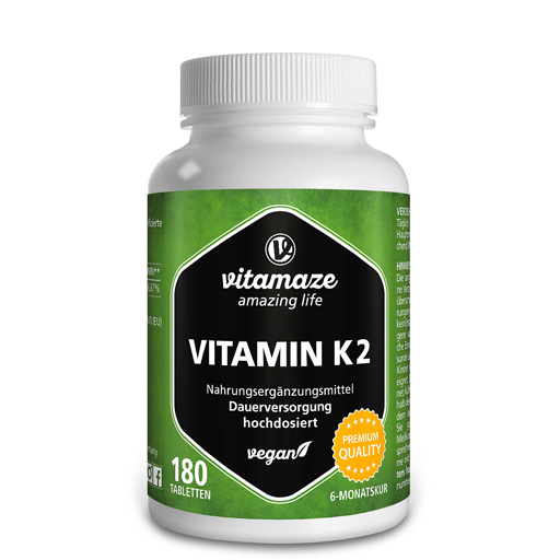 VITAMIN K2 200 µg hochdosiert vegan Tabletten  180 St  Tabletten