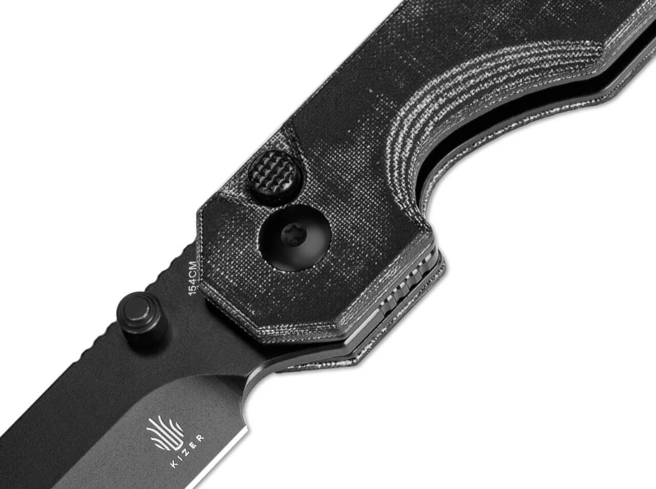 KUH Micarta All Black Button Lock