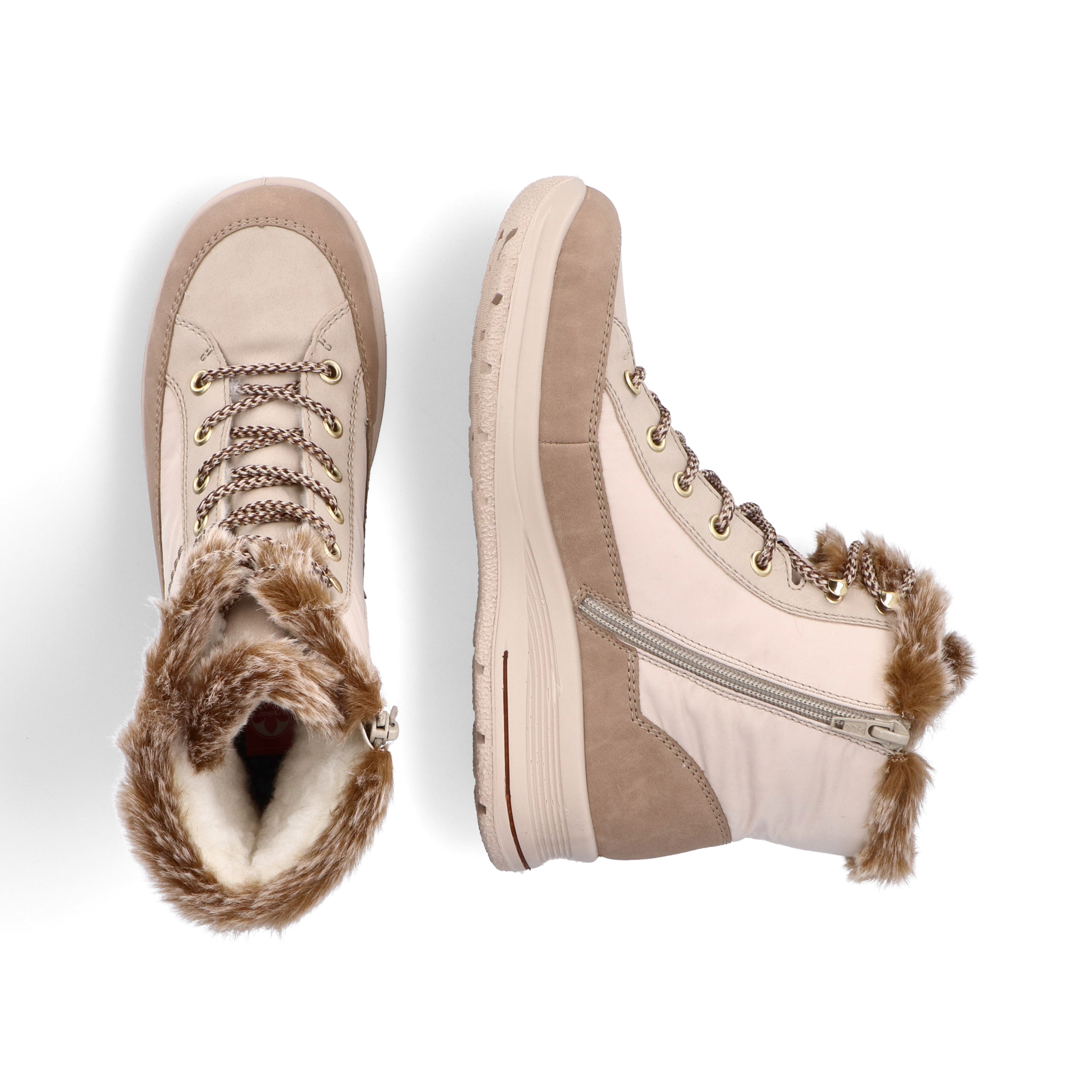 Rieker Damen Schnürstiefel vanillebeige