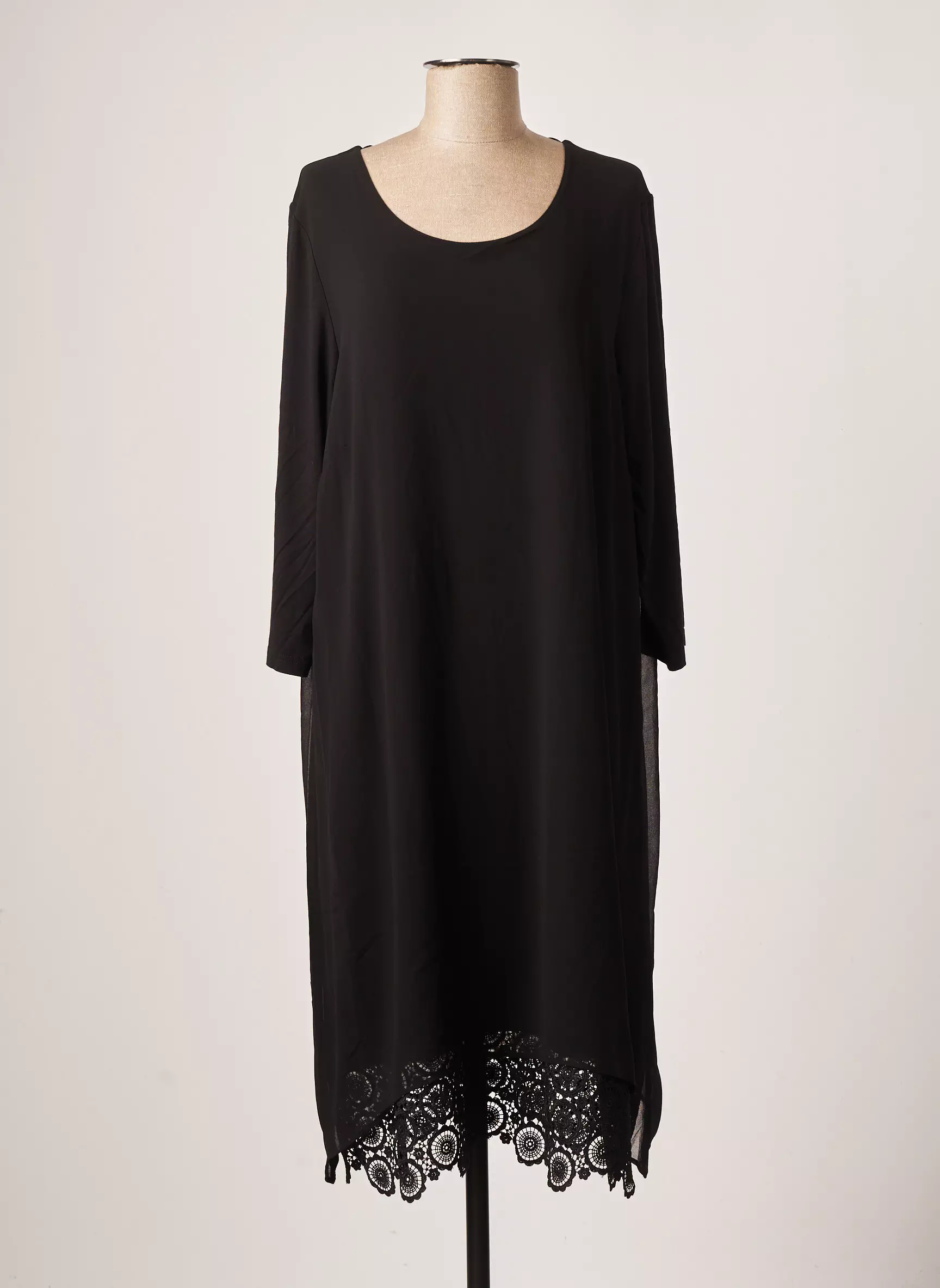 Ciso Robes Mi Longues Femme couleur noir