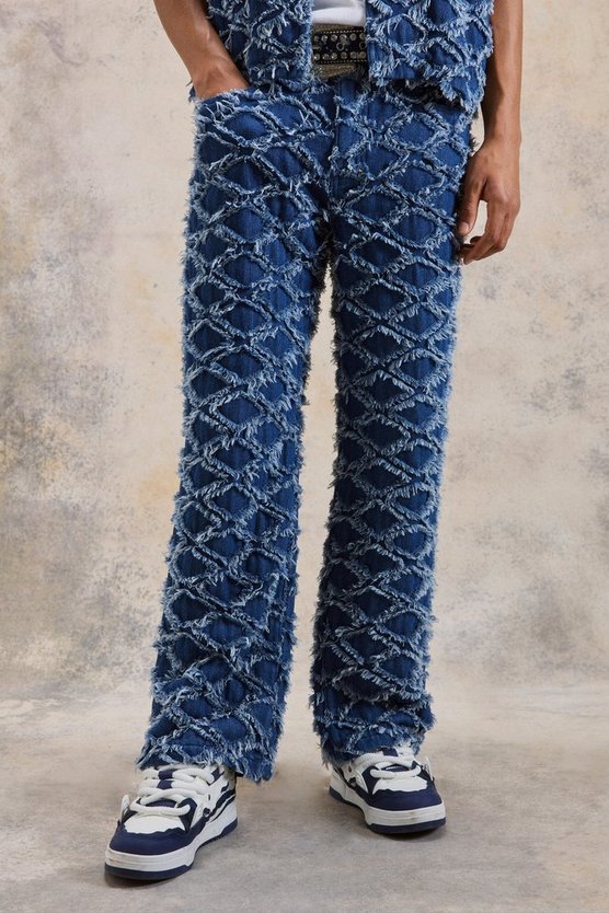 Lockere Jacquard Jeans