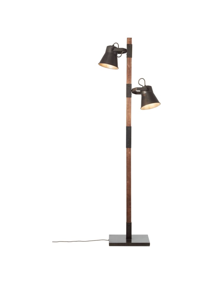 Brilliant Standleuchte, 2-flammig Plow 153,5x51x30 cm in schwarz stahl/holz günstig kaufen onesize
