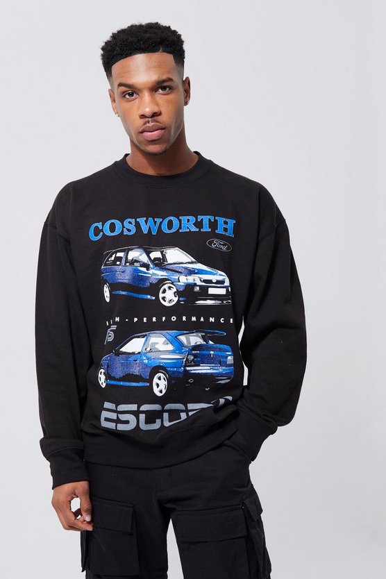 Oversize Sweatshirt mit lizenziertem Ford Cosoworth Print
