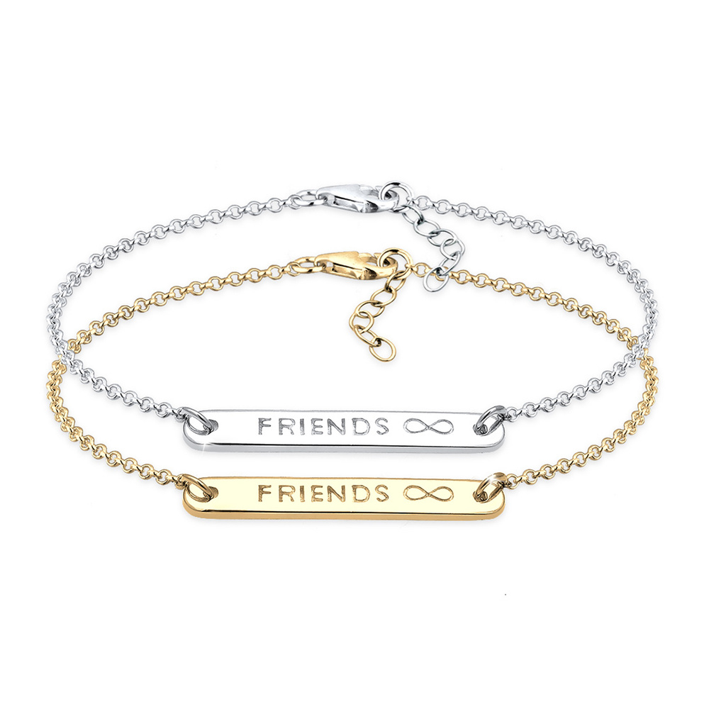 Elli Elli Bracelet Infinity Freundschaft Set Bi-Color Silber Bracelet
