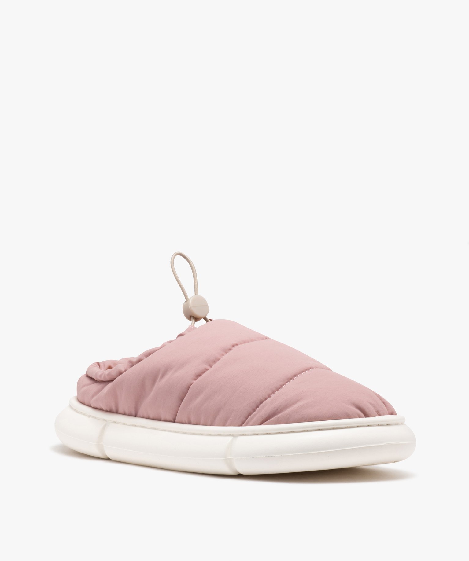 Chaussons femme mules unies parachute à effet matelassé et... rose | GEMO