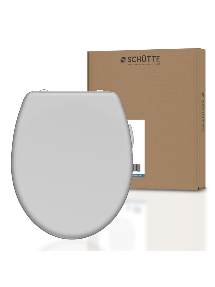 Schütte Duroplast WC Sitz GREY mit Absenkautomatik - (L) 45 x (B) 37 x (H) 4 cm günstig kaufen onesize