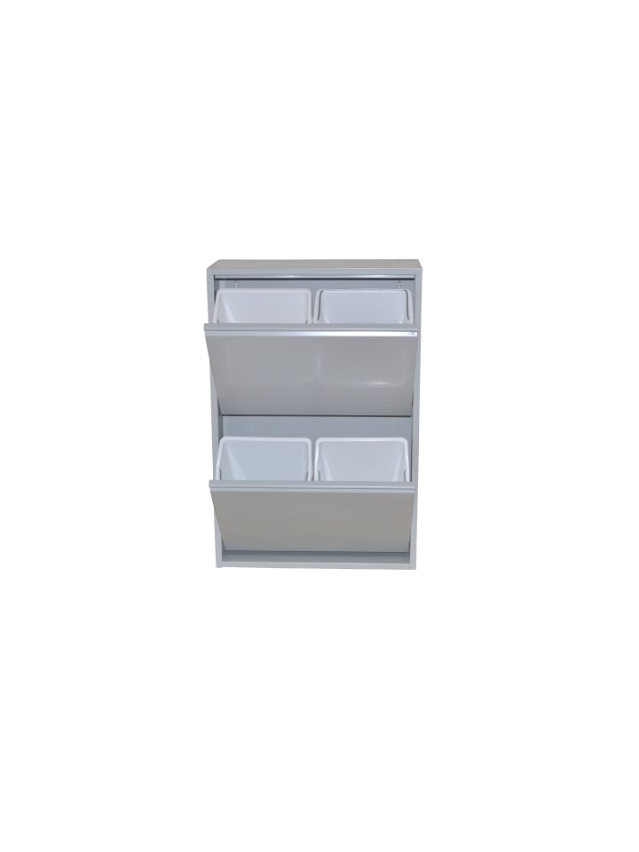 möbel-direkt Mülltrenner (2Klappen/4Eimer) Madrid in grau günstig kaufen 1 Stück