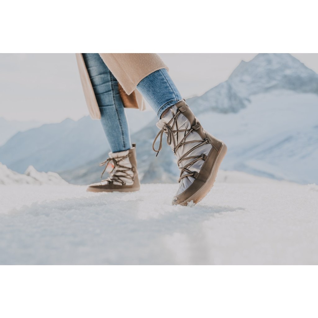 Be Lenka Snowfox Woman Champagne Brown Barfuß-Schneestiefel