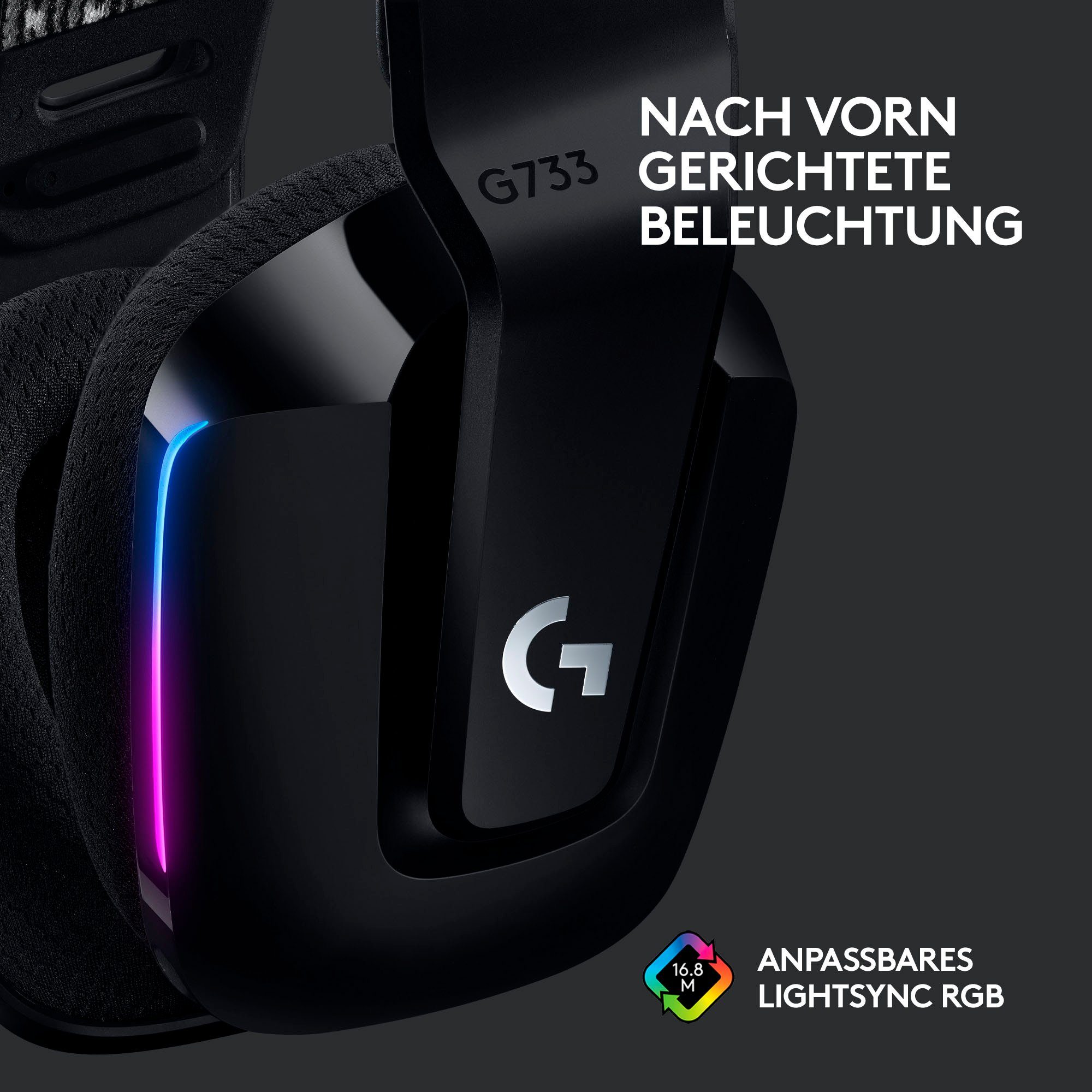 Logitech G G733 LIGHTSPEED Wireless RGB Gaming-Headset (Mikrofon abnehmbar, WLAN (WiFi)