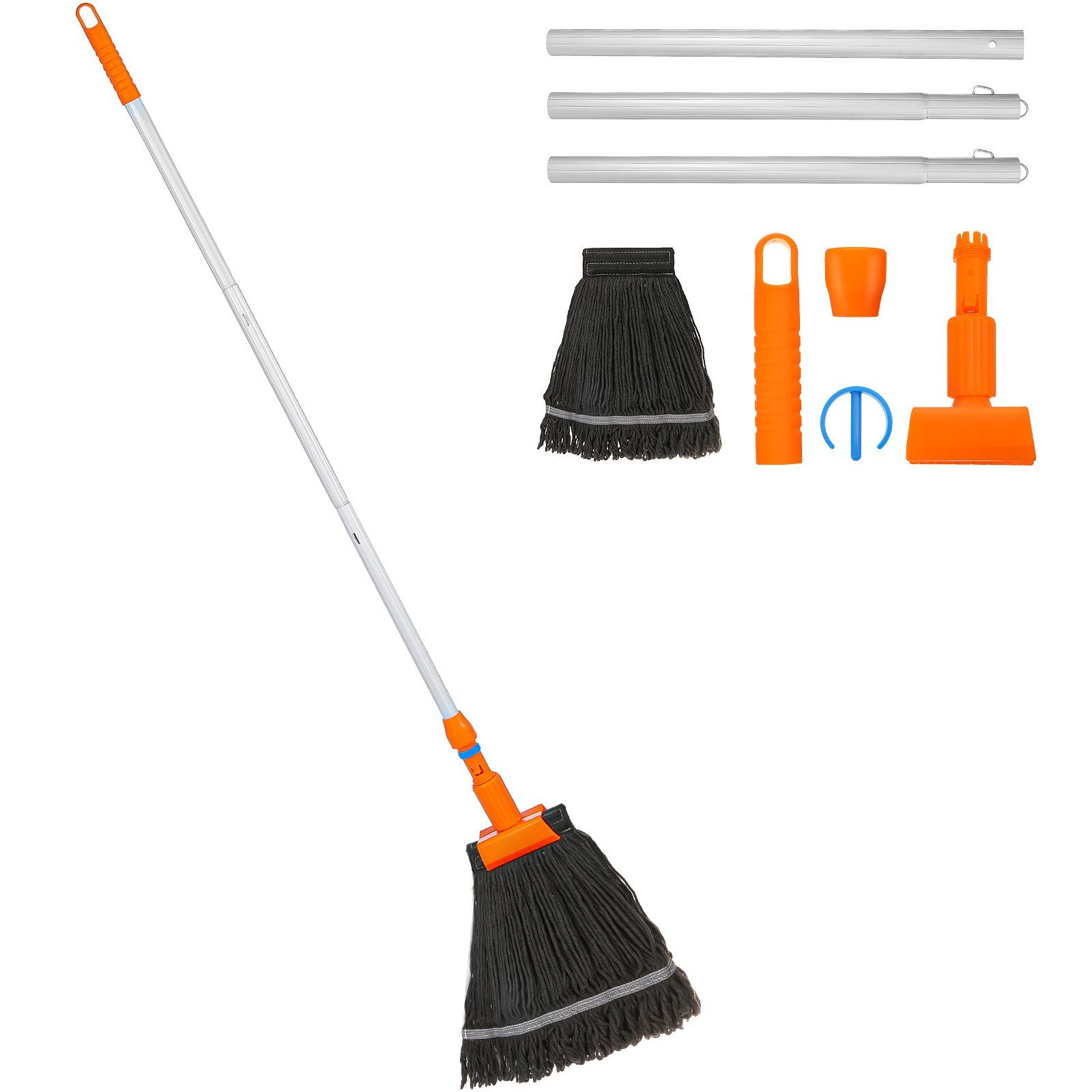 MECO Wischmopp, Teleskop Wischmop, Bodenwischer Baumwolle Mikrofaser, bis zu 170cm
