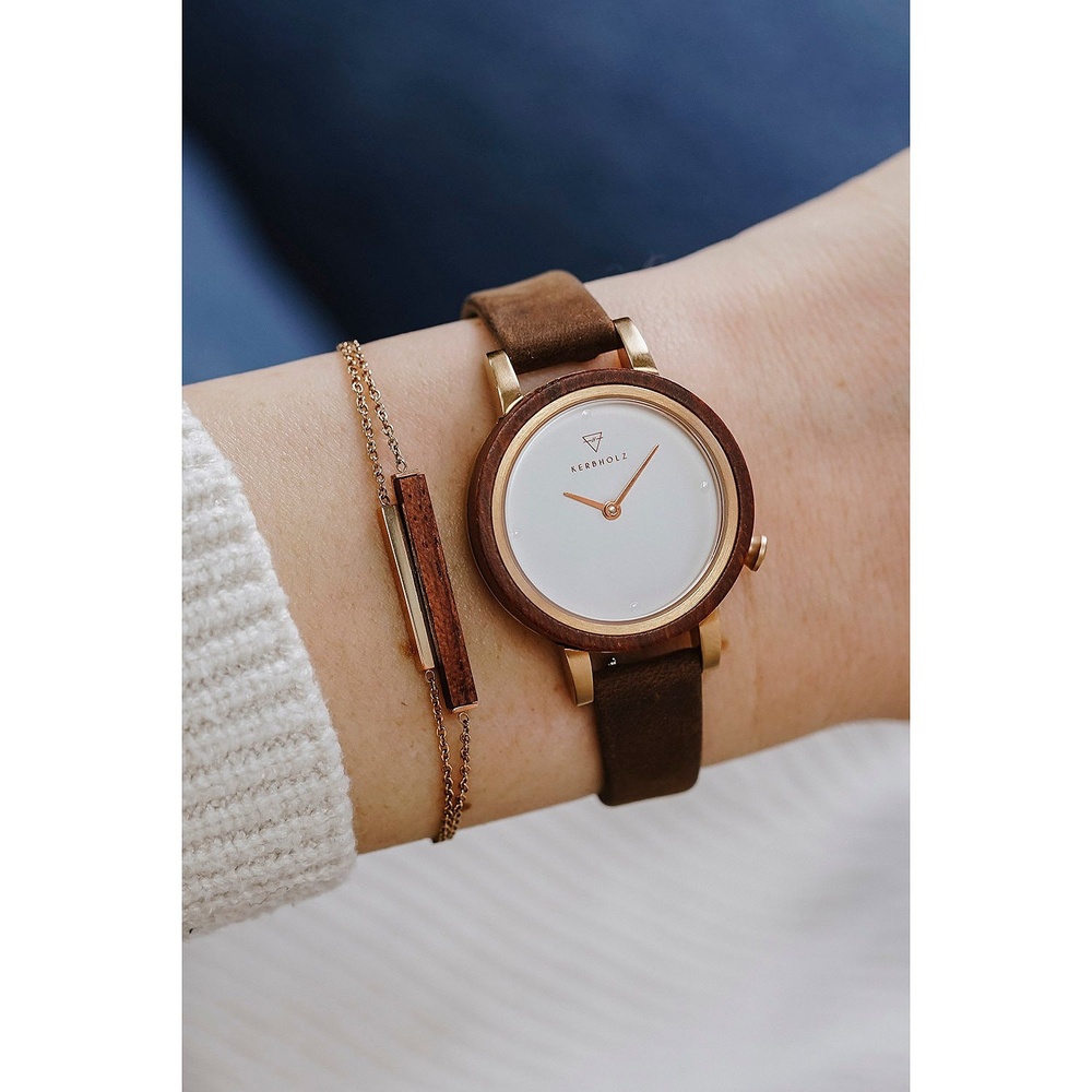 KERBHOLZ Montre pour femme Bois, Acier inoxydable Montre