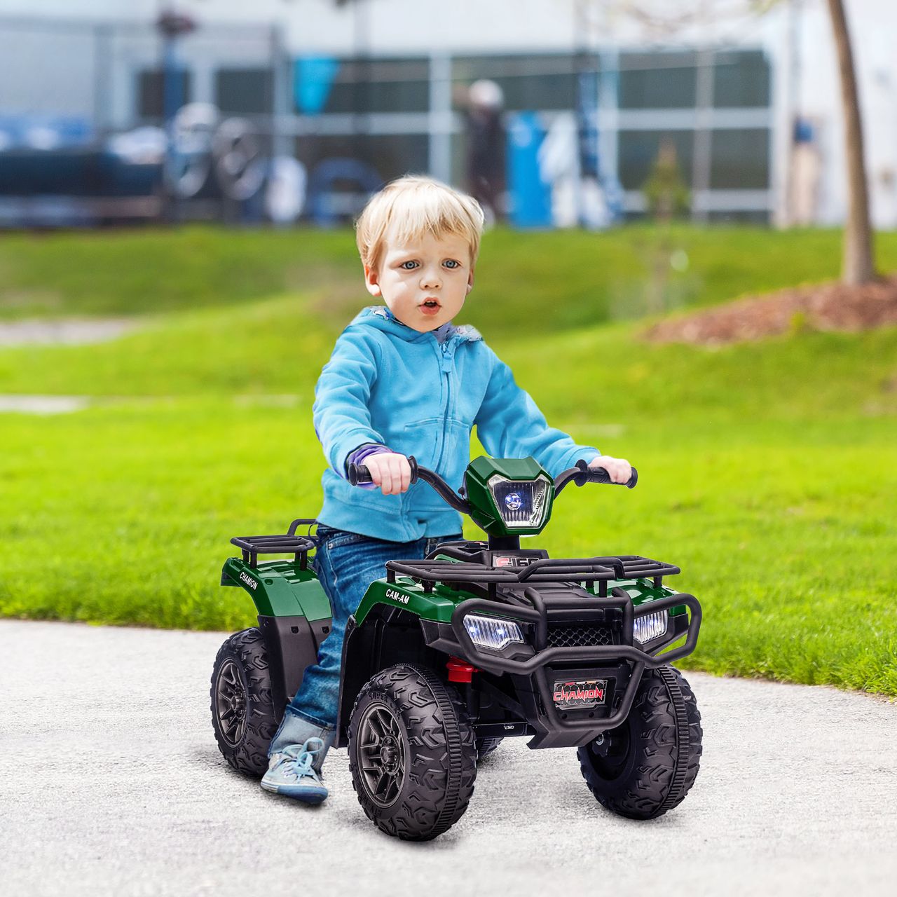 HOMCOM Elektro Kinderquad, Elektroauto, Elektro-Quad, Kinderfahrzeug, Grün