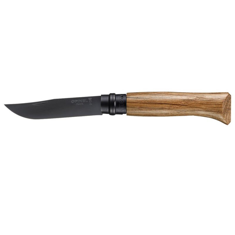 Opinel Messer Nr. 8 Edelstahl Luxus Edition Schwarz und Eiche. (Opinel Inox).