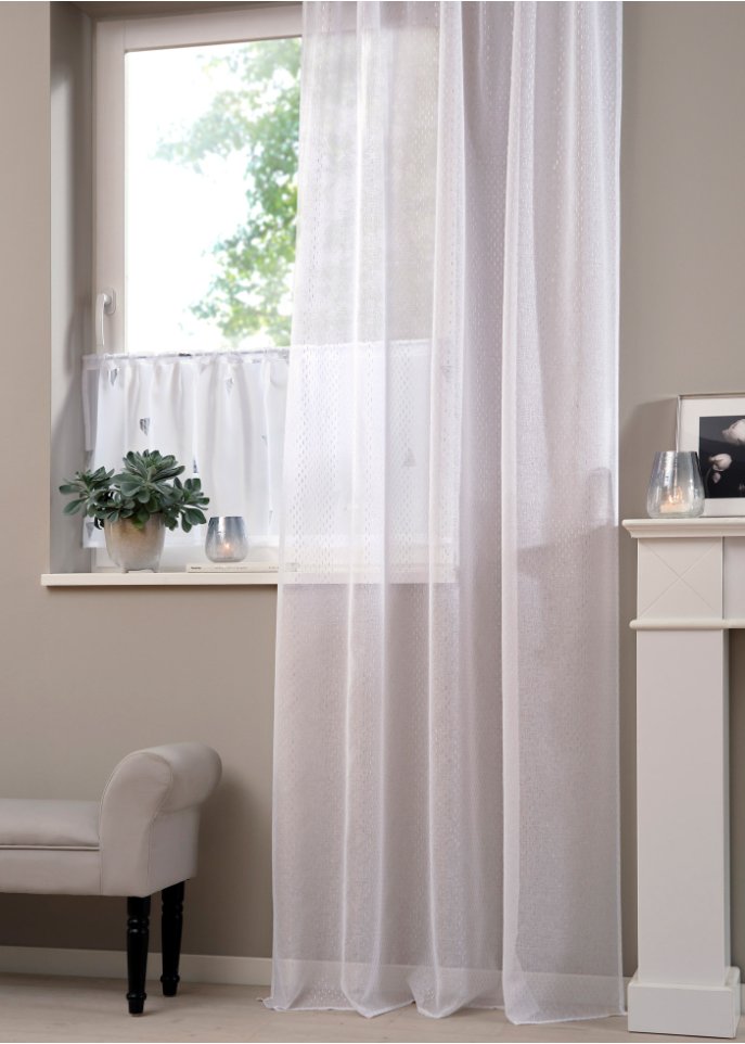 Gardine mit Glanzdruck (1er Pack)