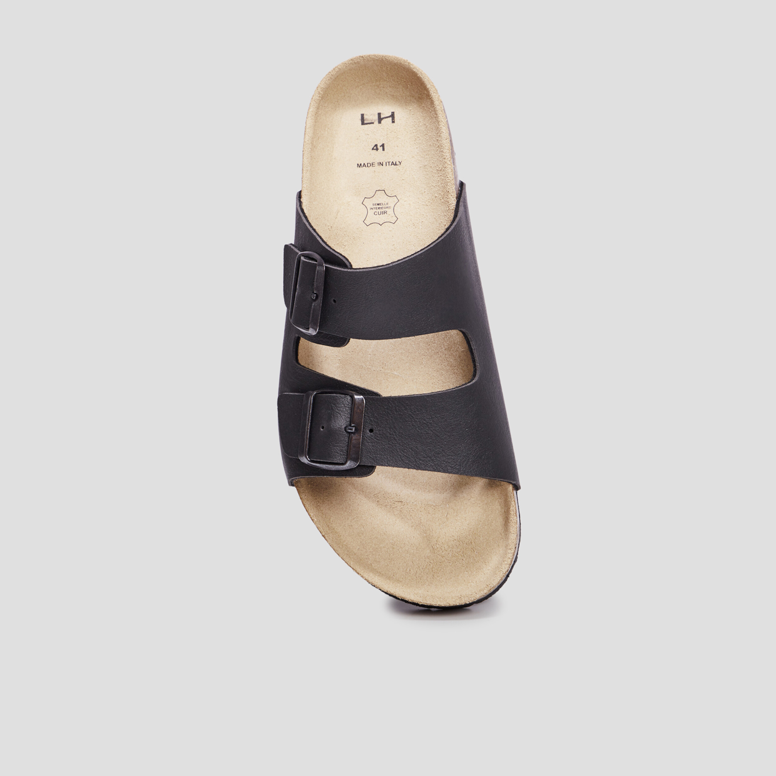Mules avec boucles Goaleres noir homme | La Halle