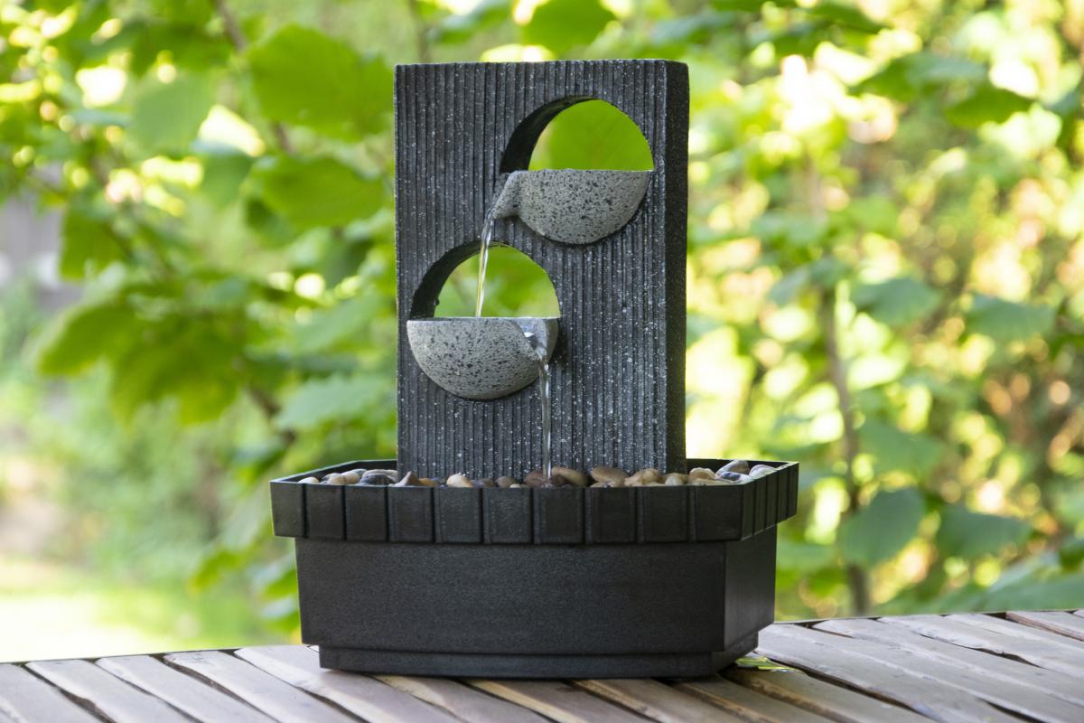 dobar Zimmerbrunnen in Steinoptik mit 2 Schalen