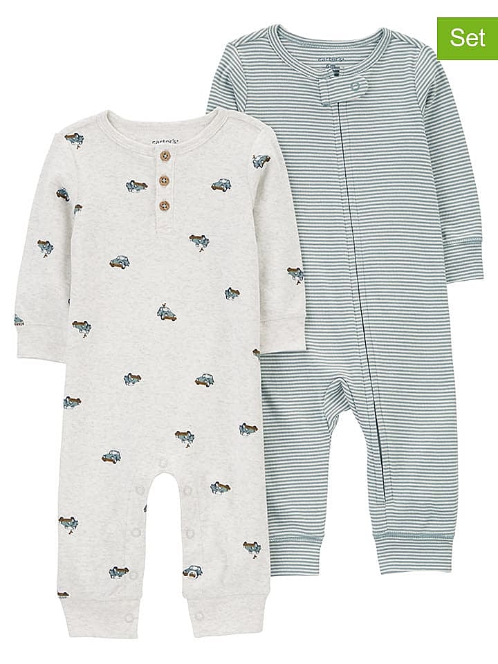 carter's 2er-Set: Overalls in Blau/ Grau günstig kaufen 80