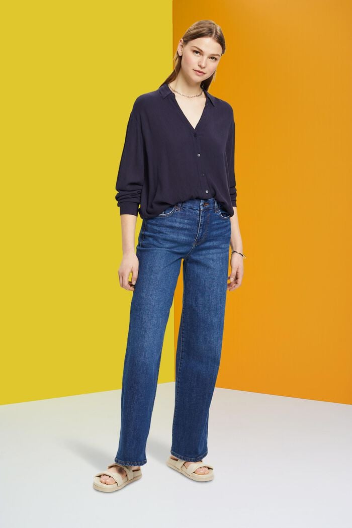Bluse mit Crinkle-Effekt und Knoten-Detail