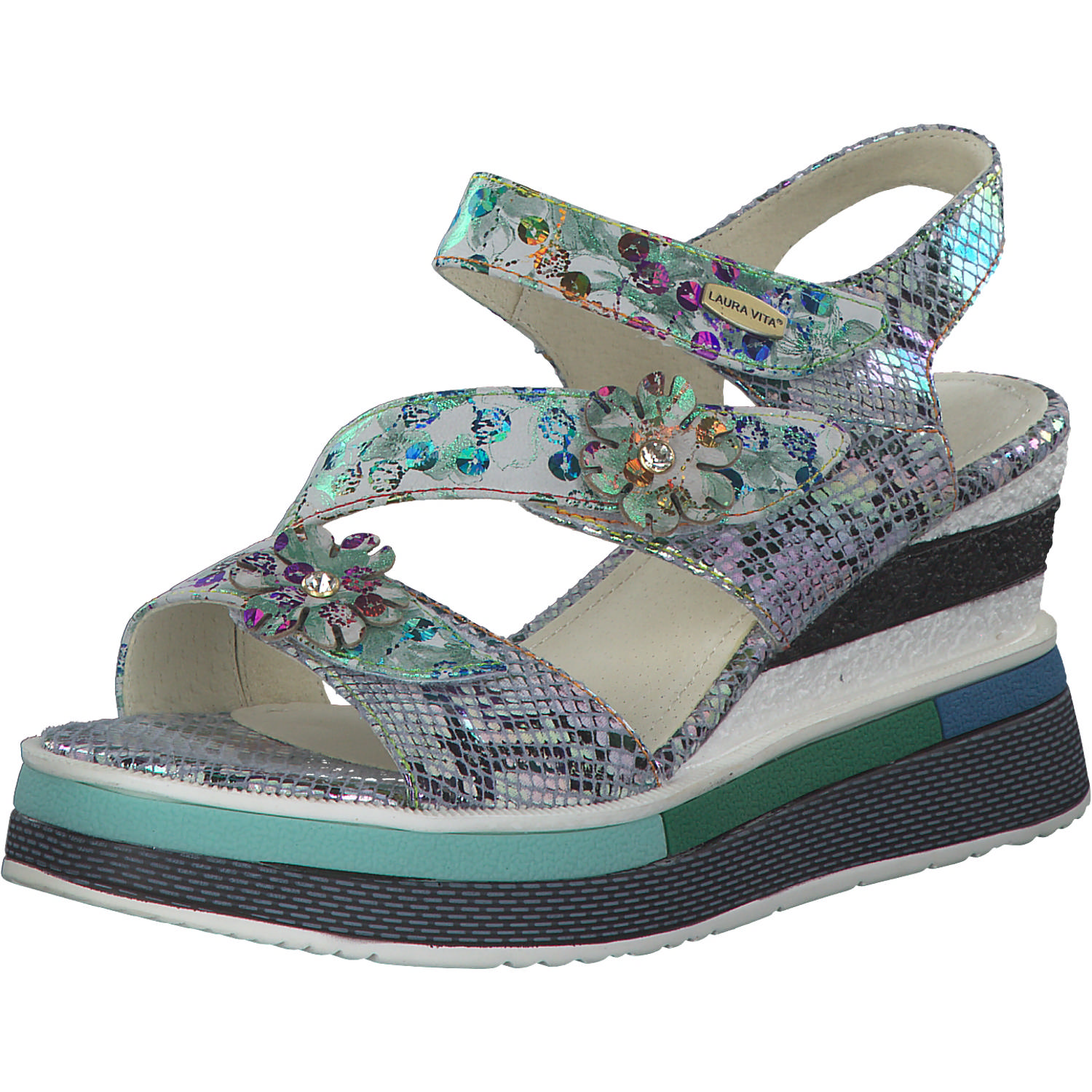 Laura Vita Dacddyo 07, Plateau-Sandaletten, Damen, blanc