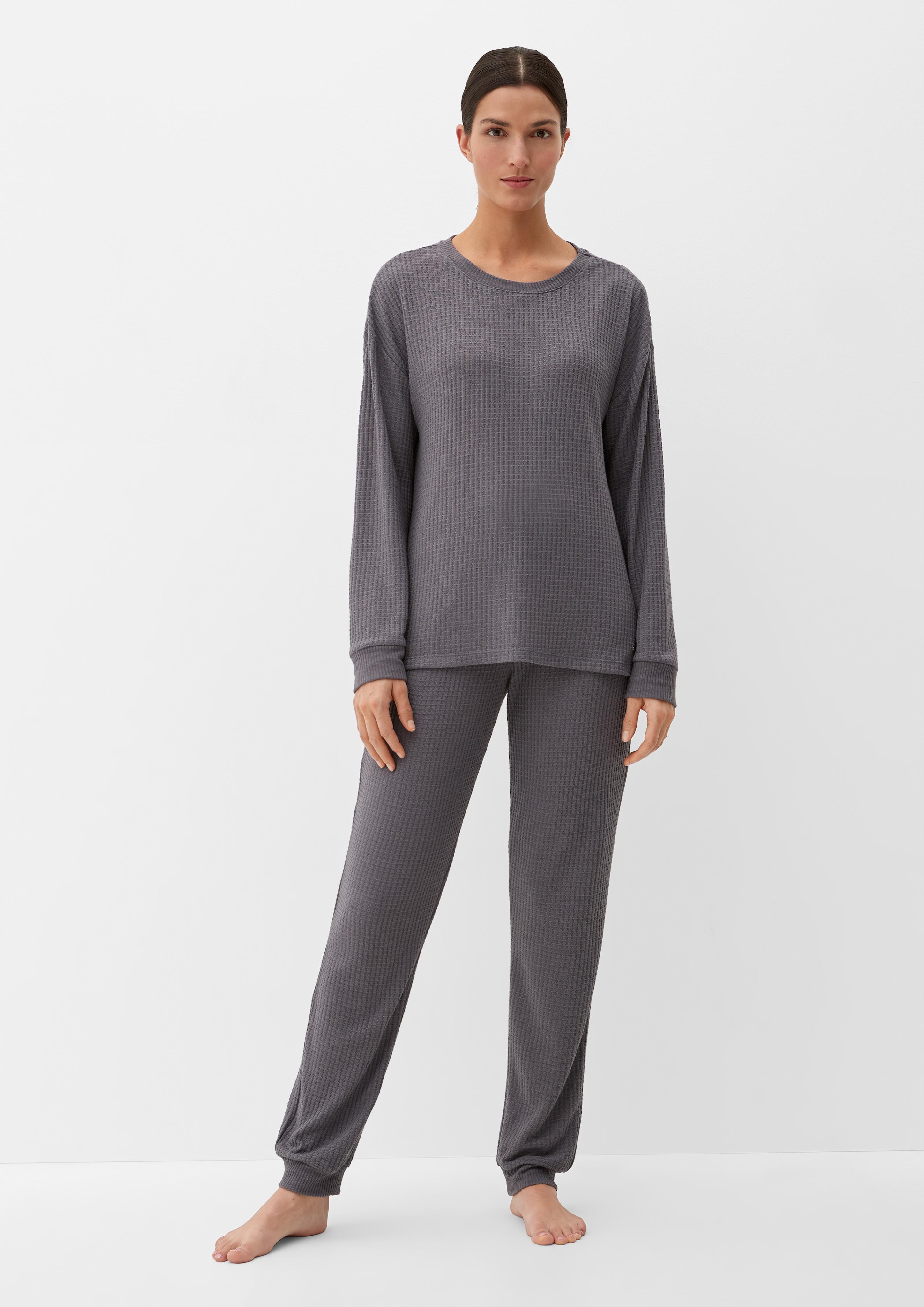 Pyjamaoberteil aus Waffelpiqué  6007792-9000