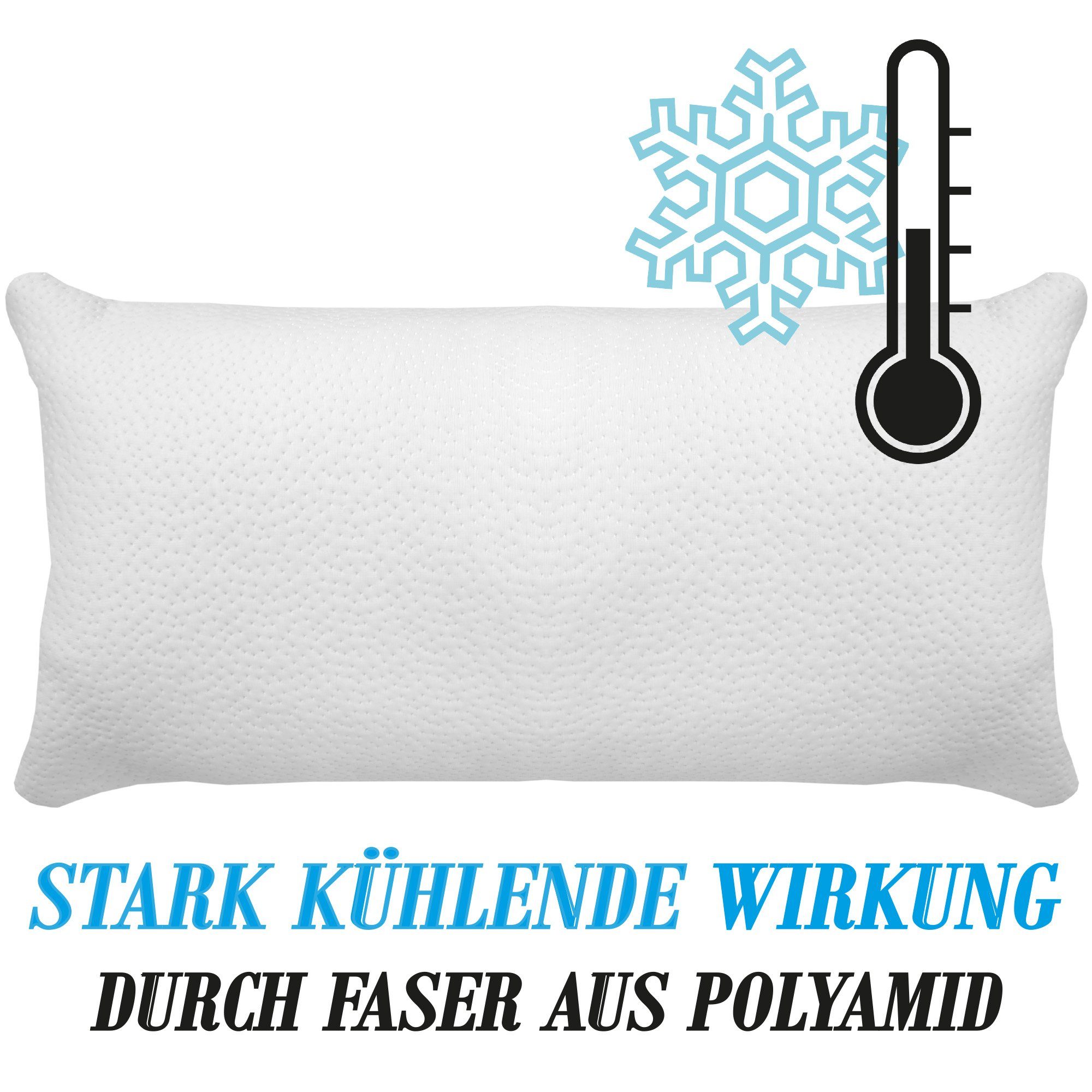 Nackenstützkissen Kühlkissen, Bestlivings, Füllung: 100% Polyester, Bezug: Kühlender Bezug, Kühlendes Kopfkissen 40x80cm - Kühlkissen - Temperaturregulierend - Nackenstützkissen Kühl Effekt - Schlafkissen