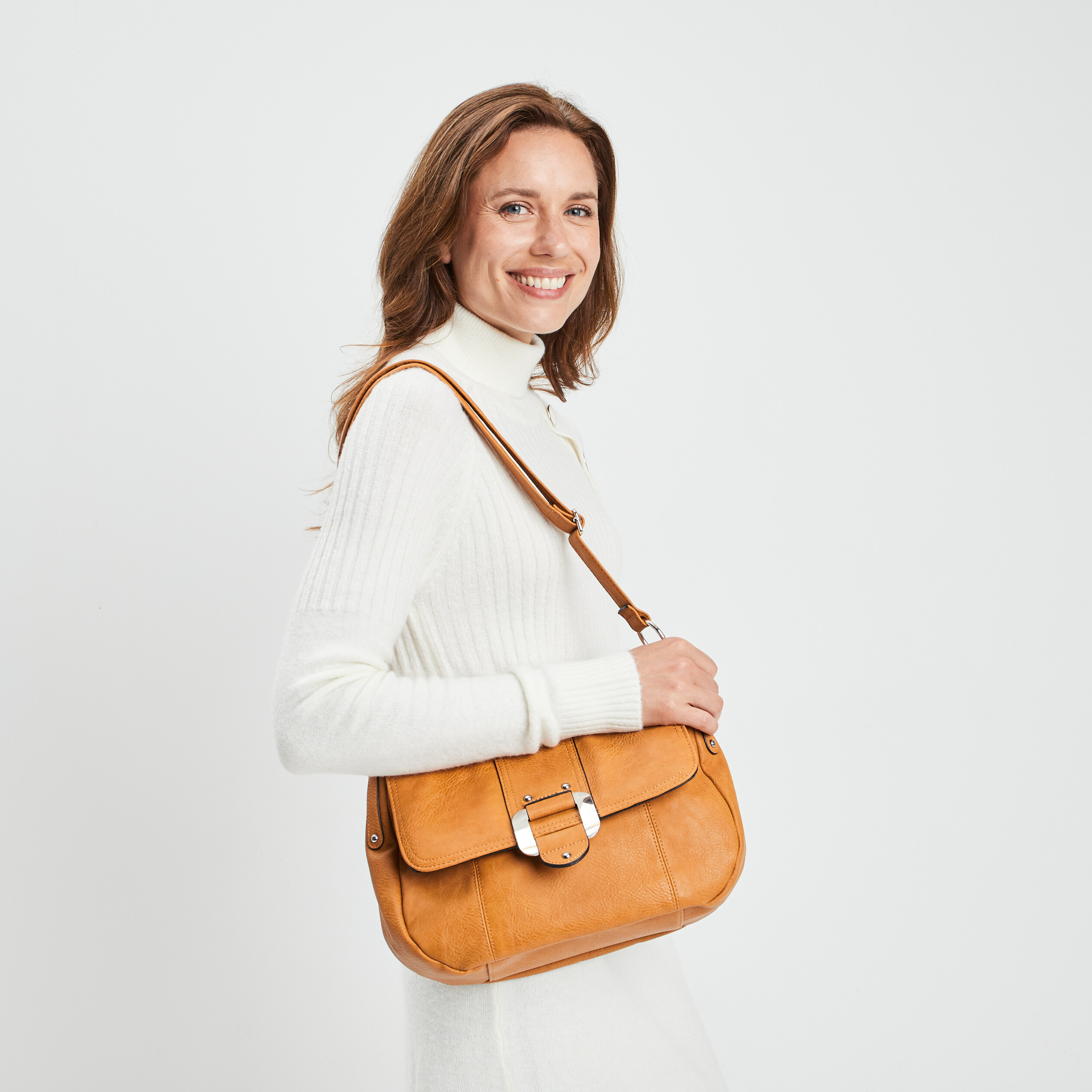 Sac besace avec boucle jaune femme | La Halle