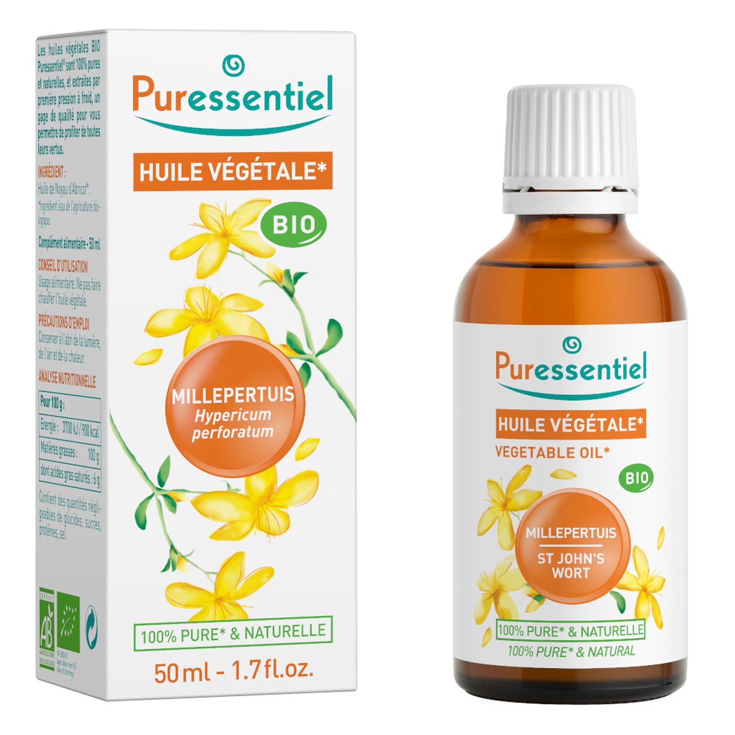 Puressentiel Huile Végétale BIO Millepertuis 50 ml