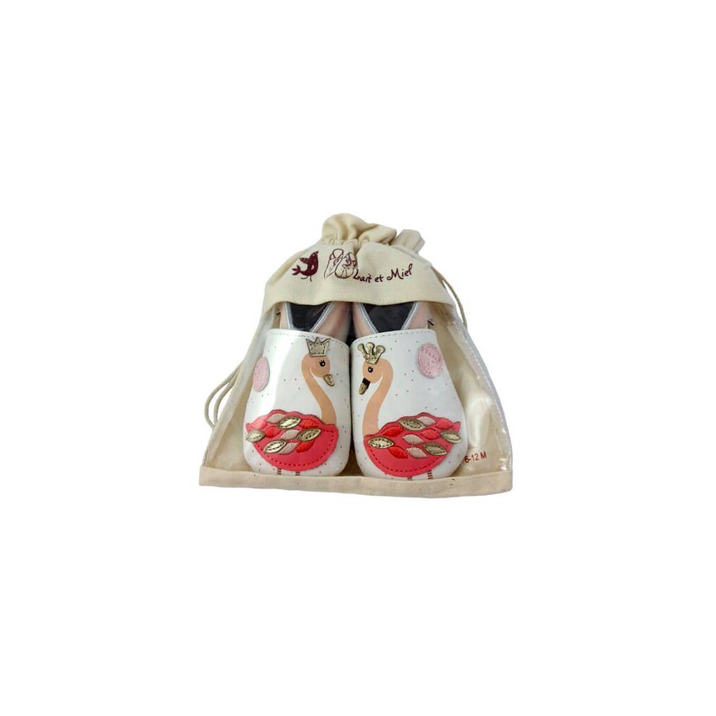 Lait et Miel Flamants Roses Krabbelschuhe mit Flamingo