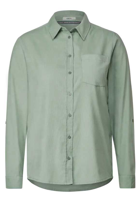 CECIL Cordbluse mit Hemdkragen