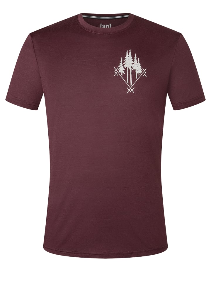 super.natural Merino T-Shirt M FREERIDE TEE in weinrot günstig kaufen S