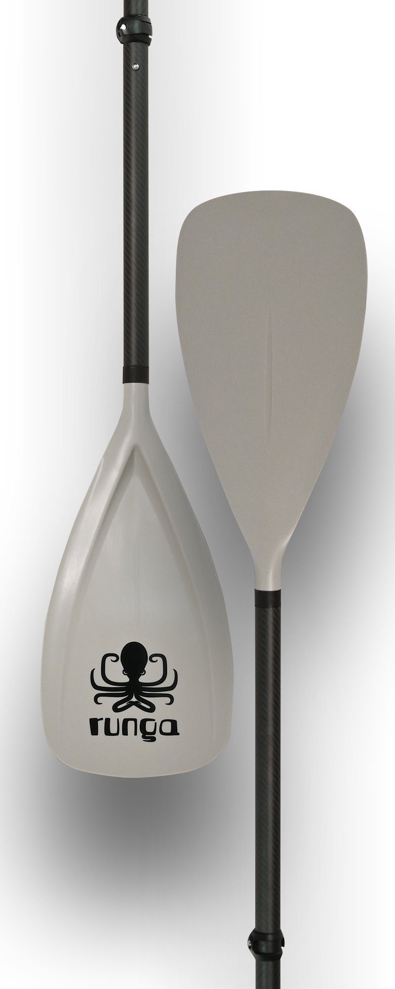Runga-Boards Teil-Carbon Vario-Paddel schwarz/grau 3-tlg Stand Up Paddling SUP SUP-Paddel, (Runga Teil-Carbon Vario-Paddel schwarz/grau 3-tlg, 1-St)