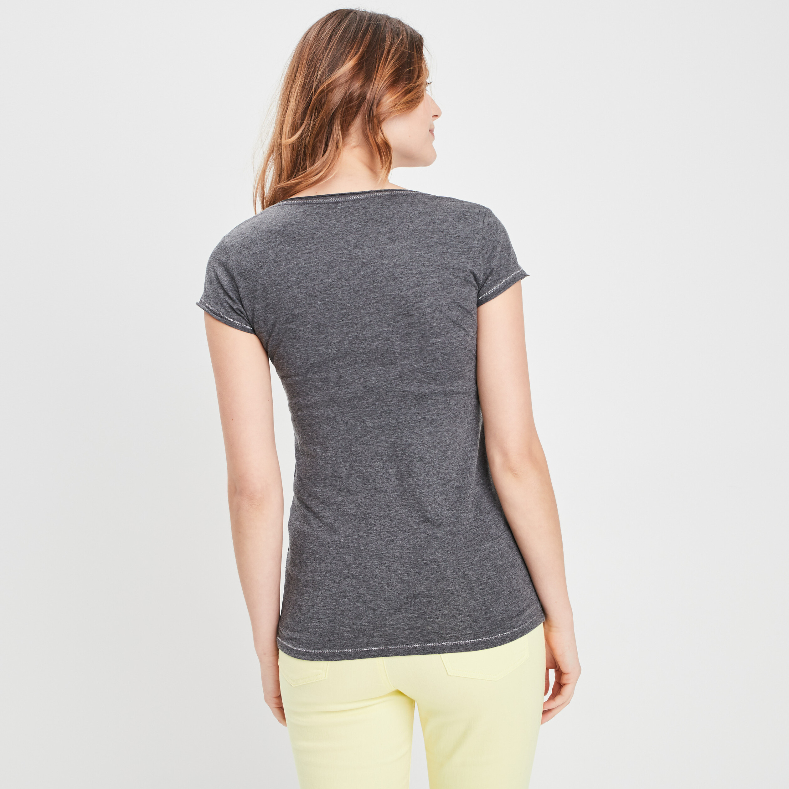 T-shirt manches courtes gris foncé femme | La Halle