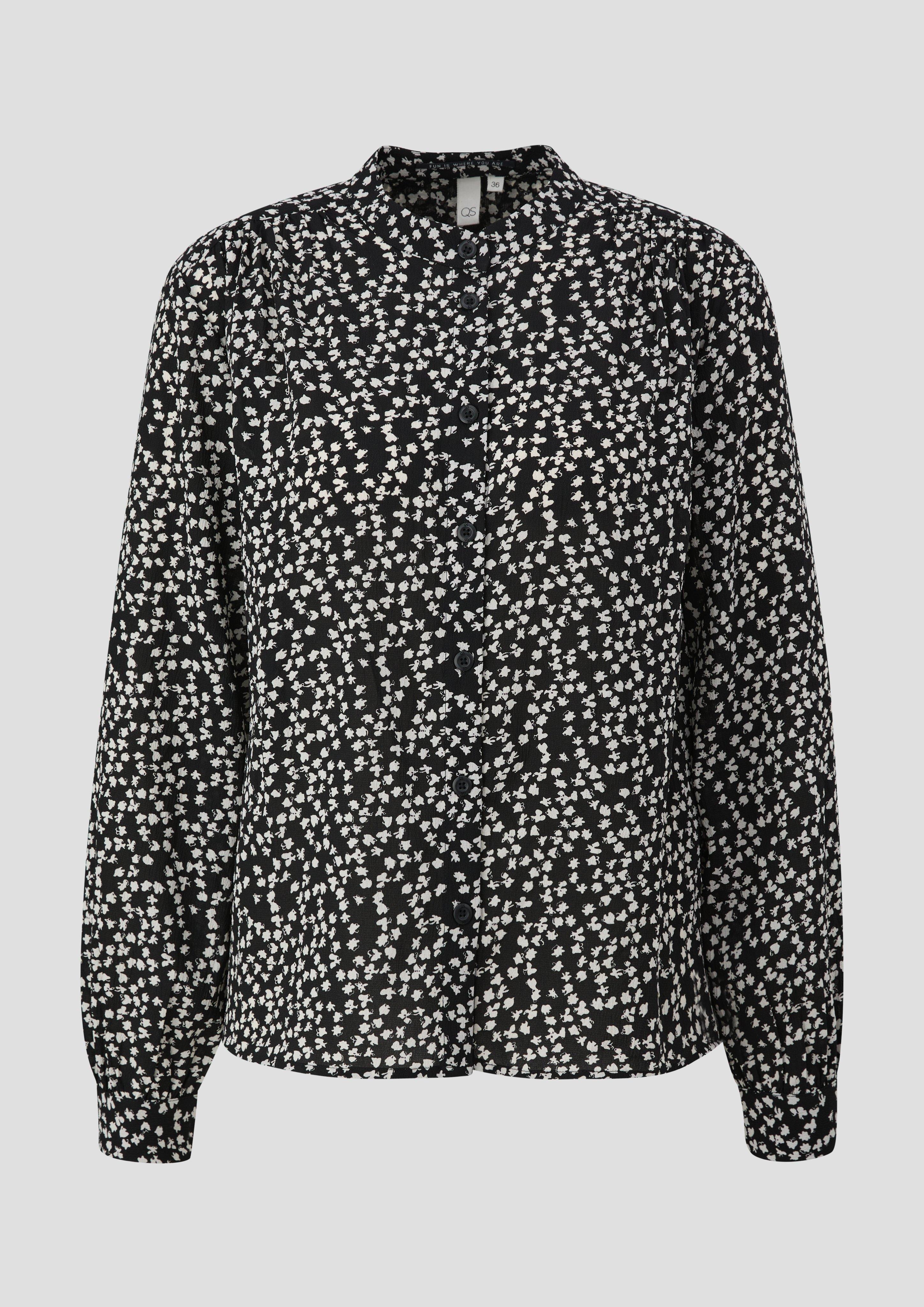 Hochgeschlossene Bluse mit Allover-Print  2140618-99A4