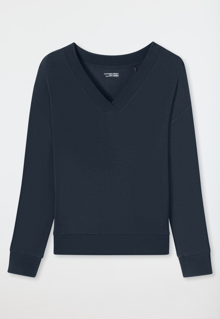 Sweatshirt Feinripp nachtblau - Mix+Relax