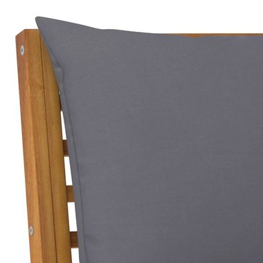 vidaXL Loungesofa 3-tlg. Garten-Lounge-Set mit Dunkelgrauem Kissen Akazienholz, 1 Teile