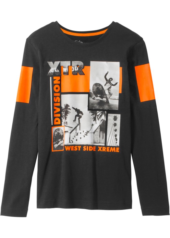 Jungen Langarmshirt mit coolem Druck aus Bio-Baumwolle