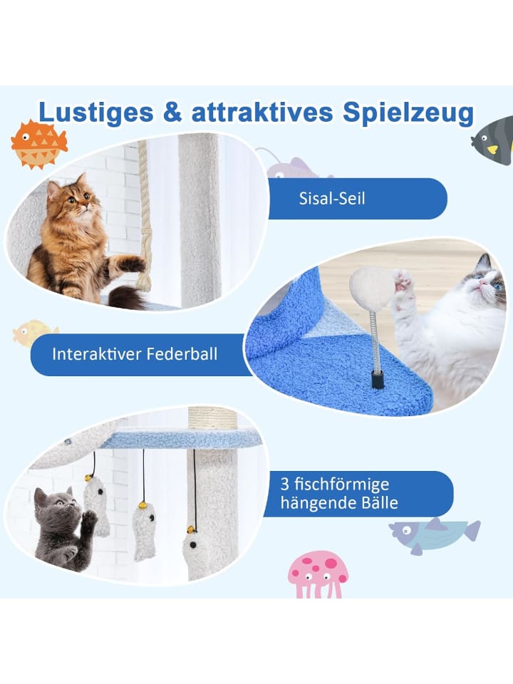 COSTWAY Kratzbaum 168cm in Blau günstig kaufen onesize