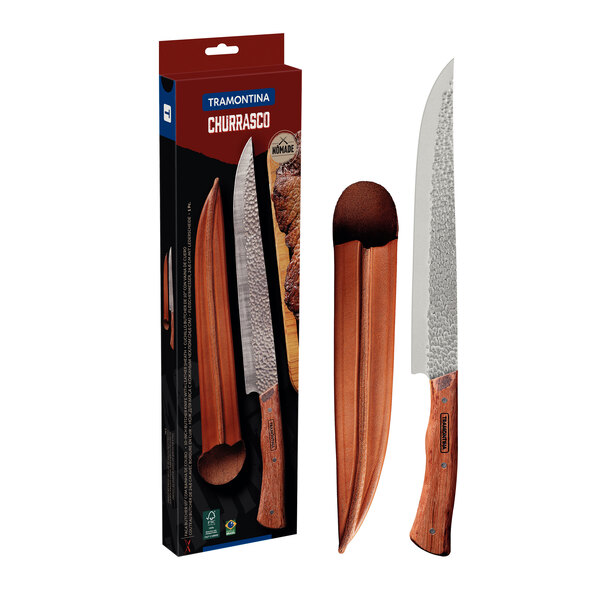 Hammerschlag Messer NOMADE, inkl. Lederetui, 25cm
