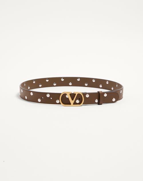 Cinto exclusivo VLogo em pele de bezerro brilhante 30 mm