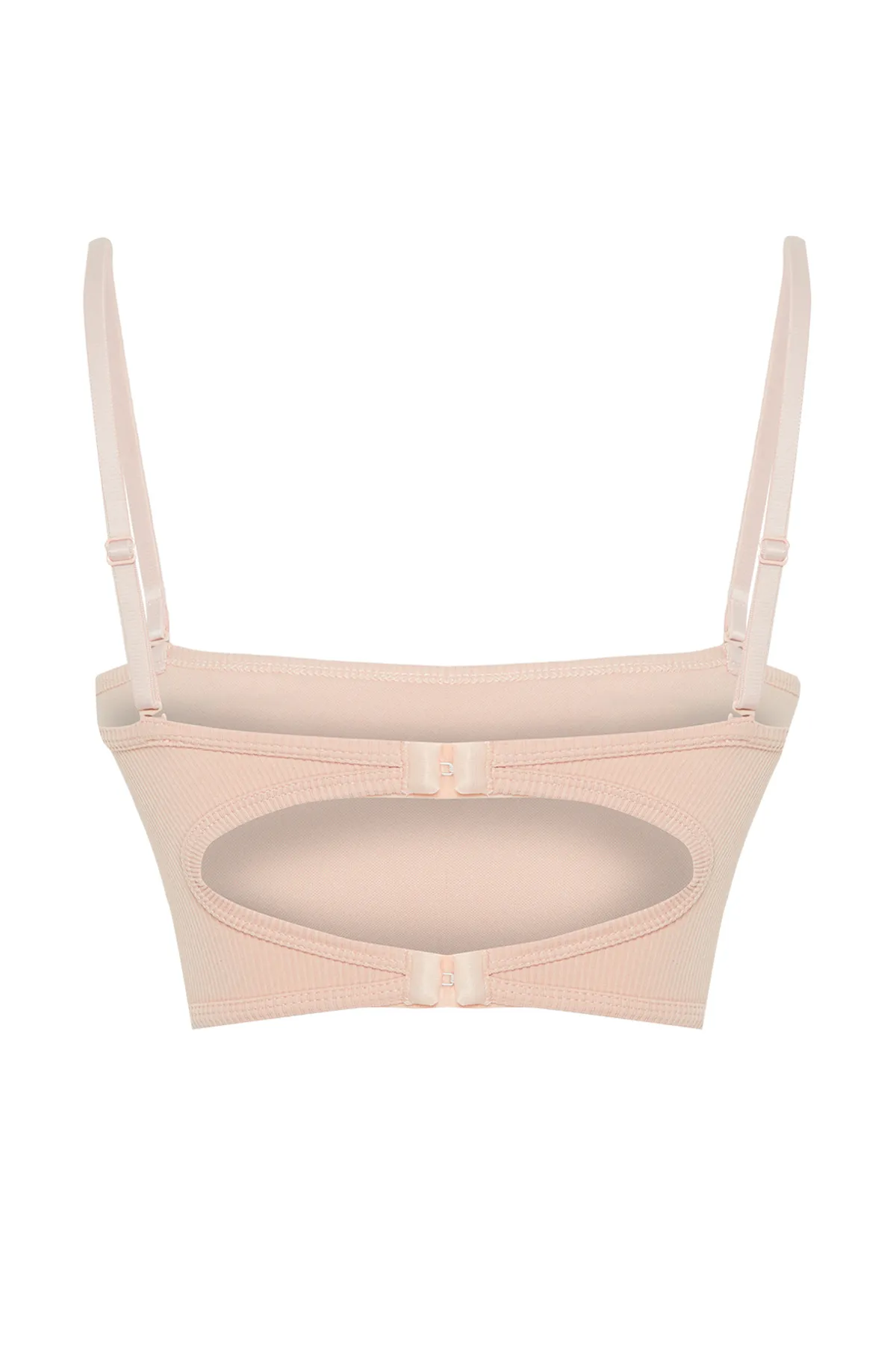 Trendyol Collection  Skin Seamless/Nahtloser Trägerloser BH mit Trägern aus überzogenem Strick THMSS24SU00048